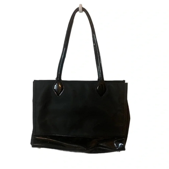 Karl Lagerfeld Penny Bow Patent Leather & Nylon Tote - Picture 2 of 10